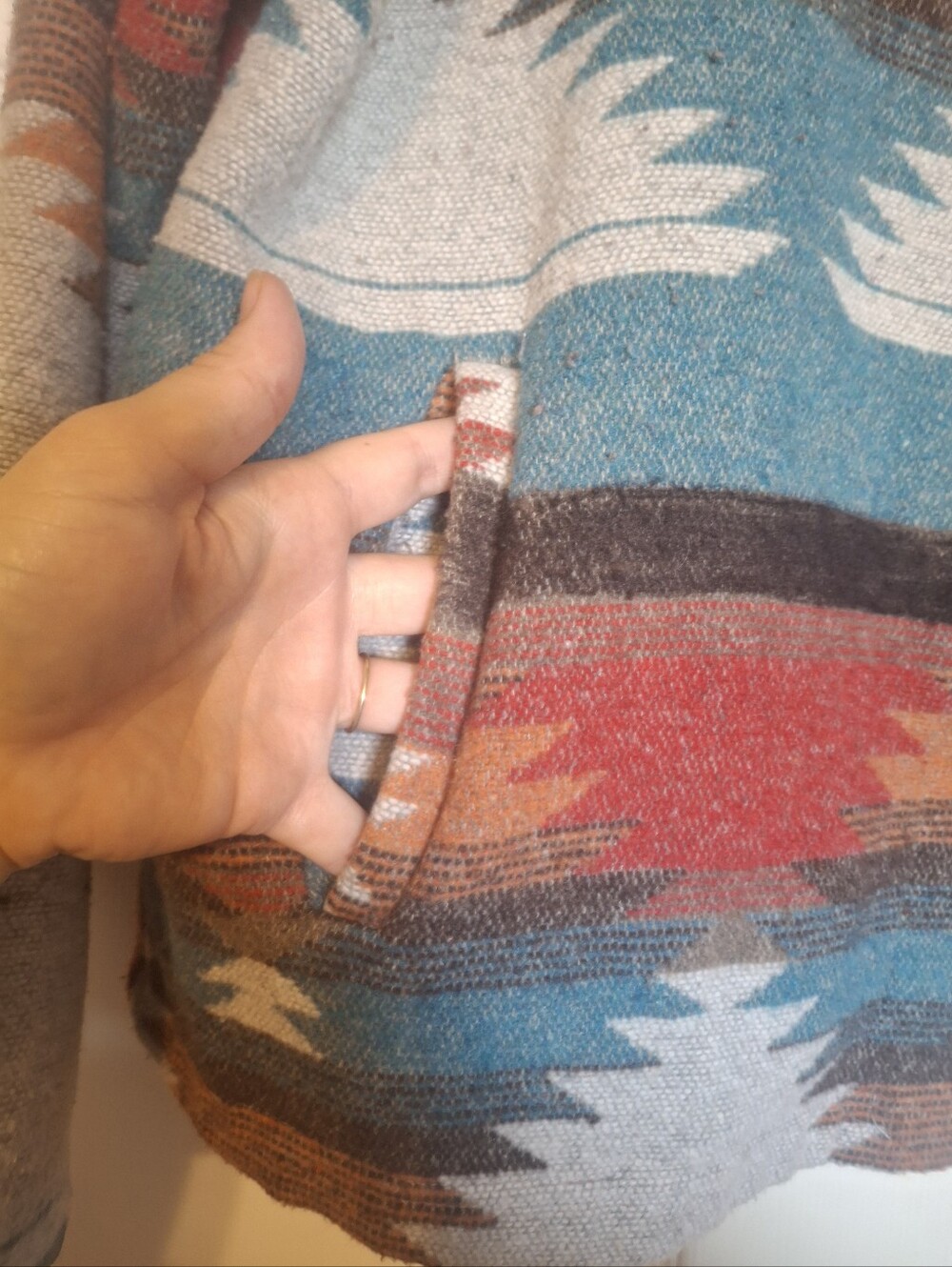 Blue B Aztec Pattern Button-Front Jacket - Picture 7 of 8